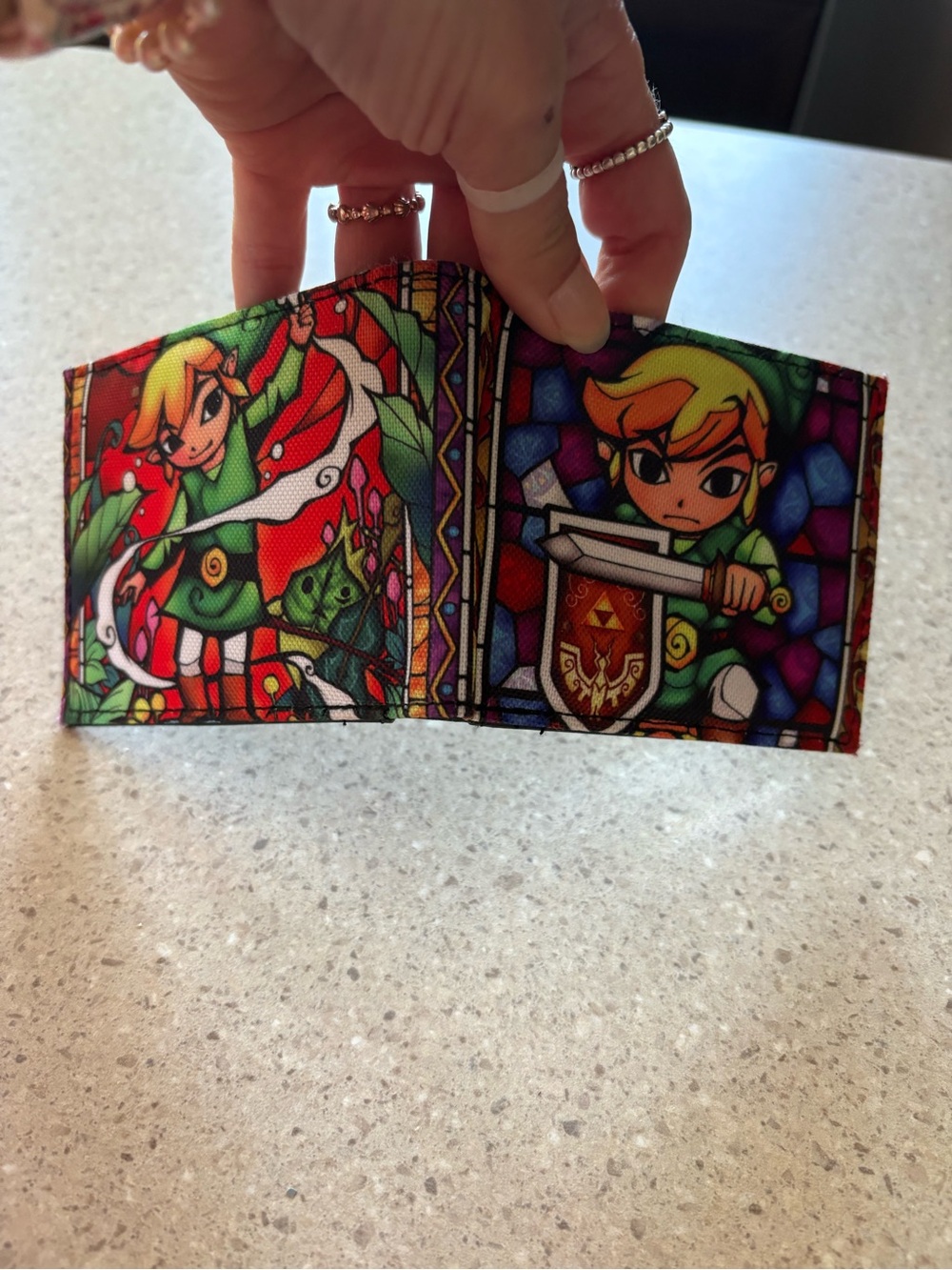 Zelda Wallet in Green and Multicolor